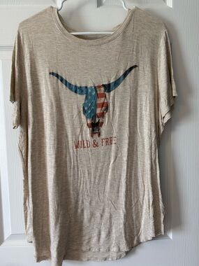 Maurices Beige Knit T‑Shirt Top